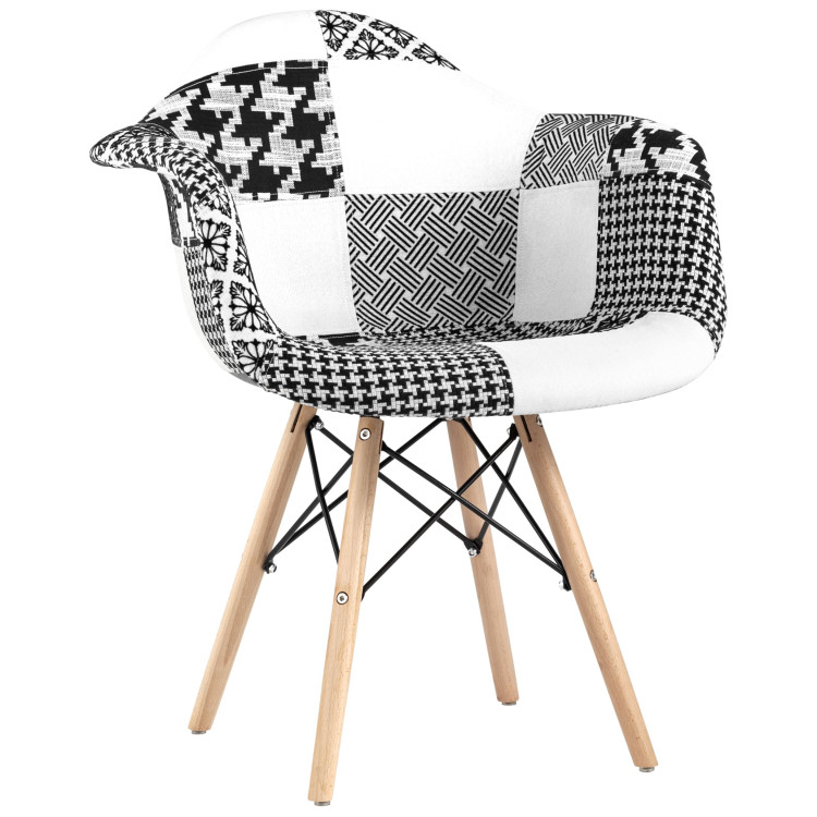 Диваны и кресла Eames в стиле пэчворк черно-белое, ножки массив бука