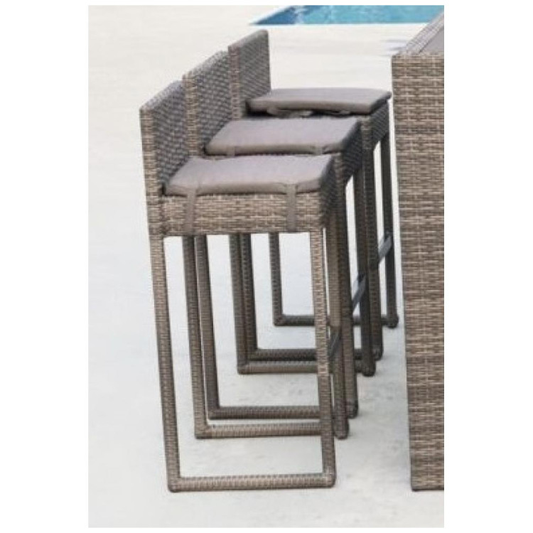 Стулья для летнего кафе Плетеный барный стул Y390G-W78 Grey