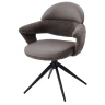 Металлические стулья DISAUR (не для продажи на маркетплейсах) Стул ЖЕНЕВА (GENEVA) 360 град, СЕРЫЙ VEGA-88 / MIAMI-459, ткань / ЧЕРНЫЙ каркас, ®DISAUR