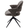 Металлические стулья DISAUR (не для продажи на маркетплейсах) Стул ЖЕНЕВА (GENEVA) 360 град, СЕРЫЙ VEGA-88 / MIAMI-459, ткань / ЧЕРНЫЙ каркас, ®DISAUR