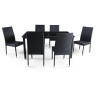 Комплект плетеной мебели 6+1 T246A/Y-191A в черном цвете
