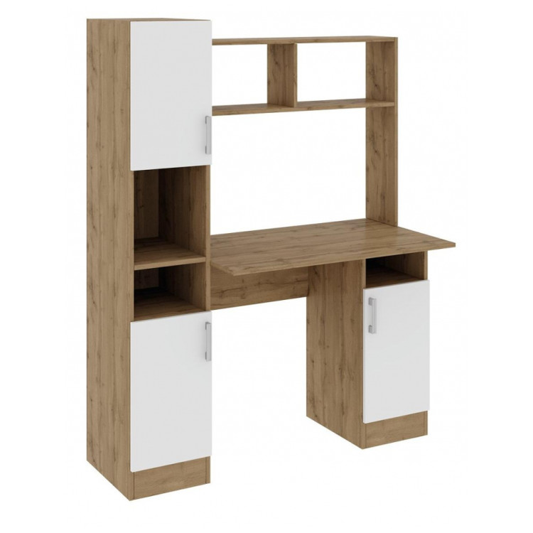 ЭНДО компьютерный стол с ламинированной столешницей, цвет дуб вотан / белый