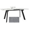 Стеклянные столы Стол LARSEN 138*83+40 Столешница закал стекло, Мрамор 13, каркас черный