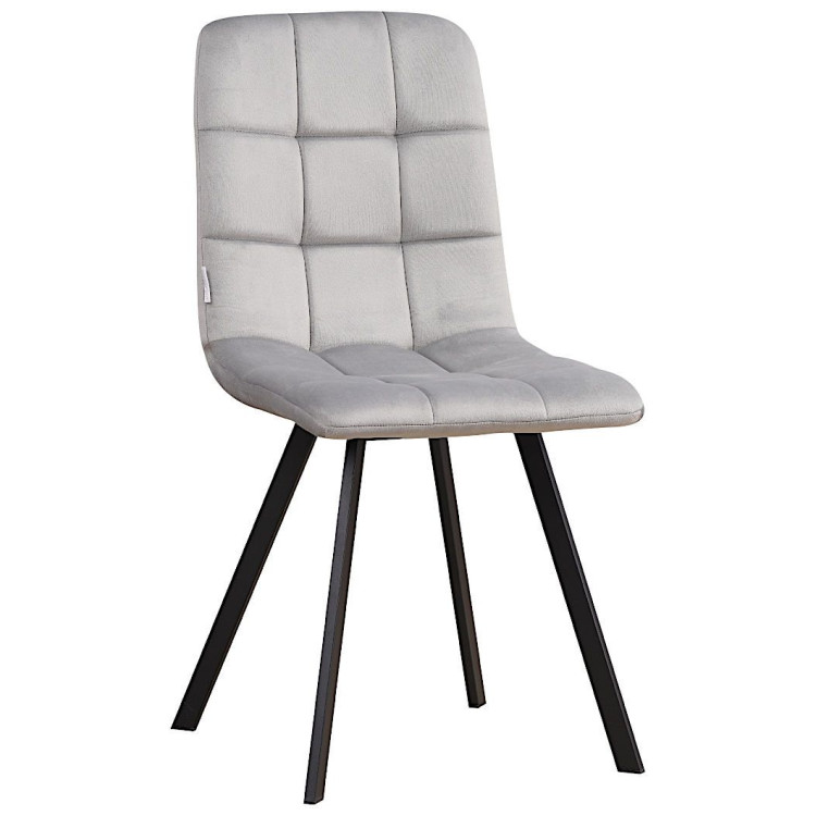 Стулья C919/DC809 Стул мягкий, ТЕМНО-СЕРЫЙ#h20 велюр, каркас металл черный КВАДРАТ