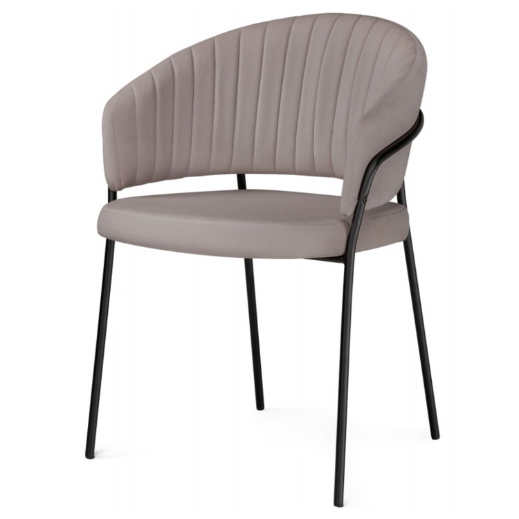 ЛЕО стул-кресло с обивкой тканью велюр, цвет серый (Brendy Smoke 04)