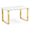 Керамические столы Селена 4 140х80х77 белый мрамор / золото