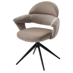 Стул ЖЕНЕВА (GENEVA) 360 град, цвет БЕЖЕВЫЙ VEGA-11 / MIAMI-160, ткань / ЧЕРНЫЙ каркас, ®DISAUR tip_tovara