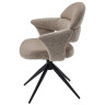 Металлические стулья DISAUR (не для продажи на маркетплейсах) Стул ЖЕНЕВА (GENEVA) 360 град, цвет БЕЖЕВЫЙ VEGA-11 / MIAMI-160, ткань / ЧЕРНЫЙ каркас, ®DISAUR