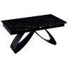 Керамические столы DT888 Стол раскладной Shashi black, 160-240/90*76, керамич. столеш, основ. металл черный