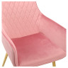 Стул-кресло DC835 Стул мягкий с подлокотниками, РОЗОВЫЙ#G62-86 велюр, каркас металл золото