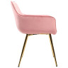 Стул-кресло DC835 Стул мягкий с подлокотниками, РОЗОВЫЙ#G62-86 велюр, каркас металл золото