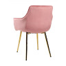 Стул-кресло DC835 Стул мягкий с подлокотниками, РОЗОВЫЙ#G62-86 велюр, каркас металл золото