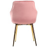 Стул-кресло DC835 Стул мягкий с подлокотниками, РОЗОВЫЙ#G62-86 велюр, каркас металл золото