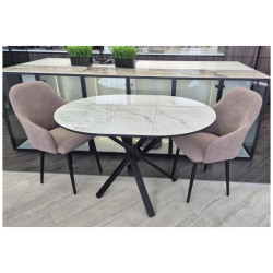 Стол СТЮАРТ D90 цвет ОНИКС, керамика / Черный каркас tip_tovara