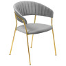 Стул-кресло Комплект из 4-х стульев Turin серый, золотые ножки