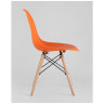 Комплекты из четырех стульев DSW оранжевый пластик каркас из металла ножки натуральный массив бука