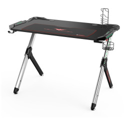 дорогие игровые столы. Стол для компьютера (для геймеров) Eureka R1 S с RGB подсветкой, чёрный Игровой компьютерный стол