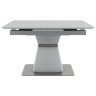 МЕЙСОН S-120 раздвижной обеденный стол со стеклянной столешницей, цельная вставка-автомат, max длина 160 см