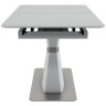 МЕЙСОН S-120 раздвижной обеденный стол со стеклянной столешницей, цельная вставка-автомат, max длина 160 см