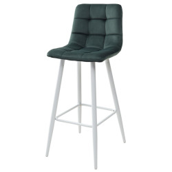 Барный стул LECCO UF910-14 DARK GREEN, велюр/белый каркас, 4 шт./2 кор. М-City