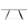 ТАНГО обеденный стол с керамической столешницей, цвет белый мрамор (carla larkin) на хромированном каркасе