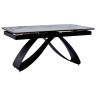 Керамические столы DT888 Стол раскладной Bentley whie, 160-240/90*76, керамич. столеш, основ. металл черный