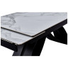 Керамические столы DT888 Стол раскладной Bentley whie, 160-240/90*76, керамич. столеш, основ. металл черный
