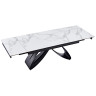 Керамические столы DT888 Стол раскладной Bentley whie, 160-240/90*76, керамич. столеш, основ. металл черный