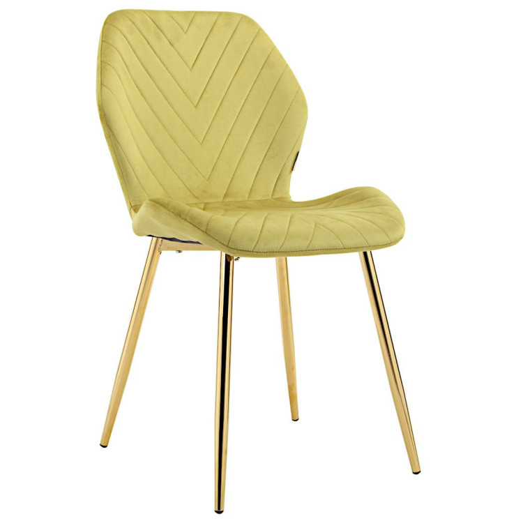 Стулья DC828 Стул мягкий, ОЛИВКОВЫЙ#G62-17 велюр, каркас металл золото КРУГЛЫЙ