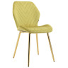 Стулья DC828 Стул мягкий, ОЛИВКОВЫЙ#G62-17 велюр, каркас металл золото КРУГЛЫЙ