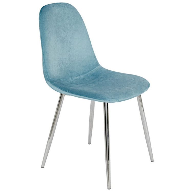 Стулья DC800 Стул мягкий, БИРЮЗОВЫЙ велюр, каркас металл хром