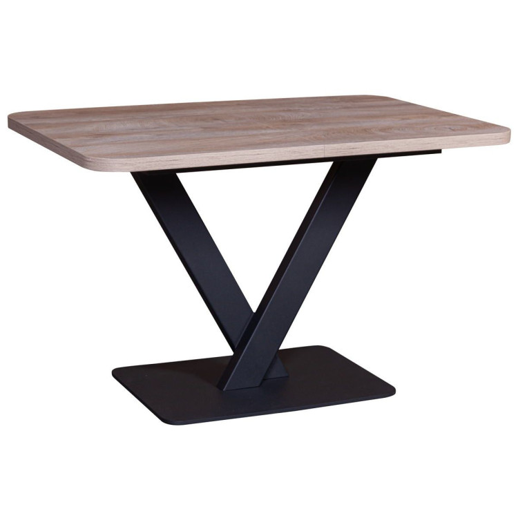 Стол CHESTER раздвижной  (120+40) дуб эндгрейн, опоры черные