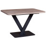 Стол CHESTER раздвижной  (120+40) дуб эндгрейн, опоры черные