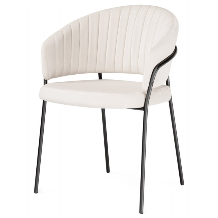 ЛЕО стул-кресло с обивкой тканью велюр, цвет белый (Brendy Milk 02)