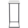 Столы Придиванный столик Loft 50x30см, белый мрамор, чёрные ножки