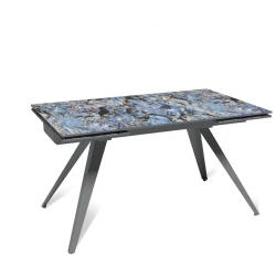 Стол раскладной Асти (120+30+30), керамика глянцевая Lemurian Blue