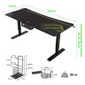 Игровые столы Стол для компьютера (для геймеров) с регулировкой по высоте EUREKA IM63, Black