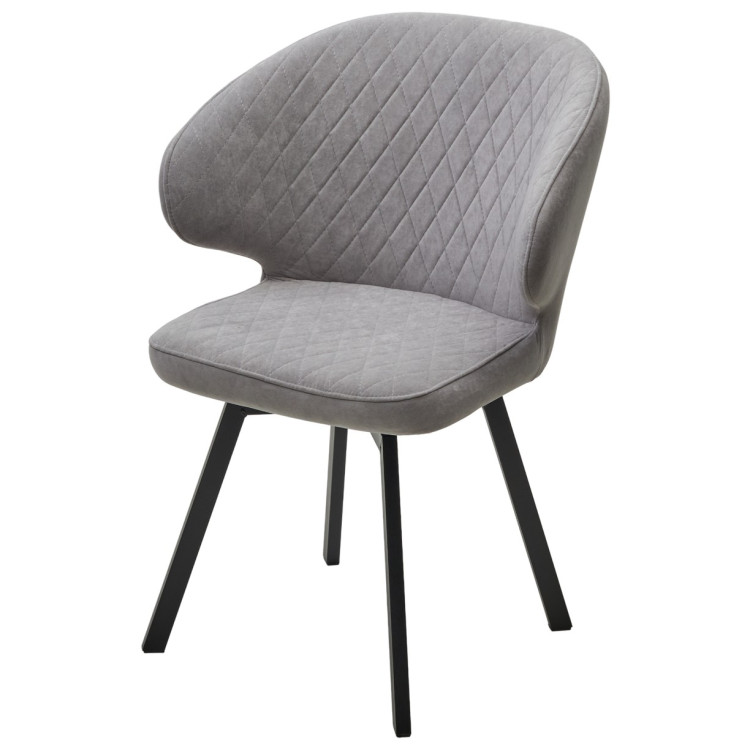 Стулья Стул ХИЛТОН 360 град., цвет B22 Серый, велюр / черный каркас М-City