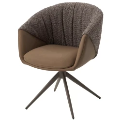 Стул ГИССЕН (GISSEN) 360 град., цвет КОФЕ HP032-08A PU / V885-1, экокожа / ткань / ЛАТТЕ, ®DISAUR tip_tovara