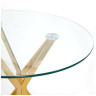 Стеклянные столы DT625 Стол обеденный стеклянный D80, основание металл золотой
