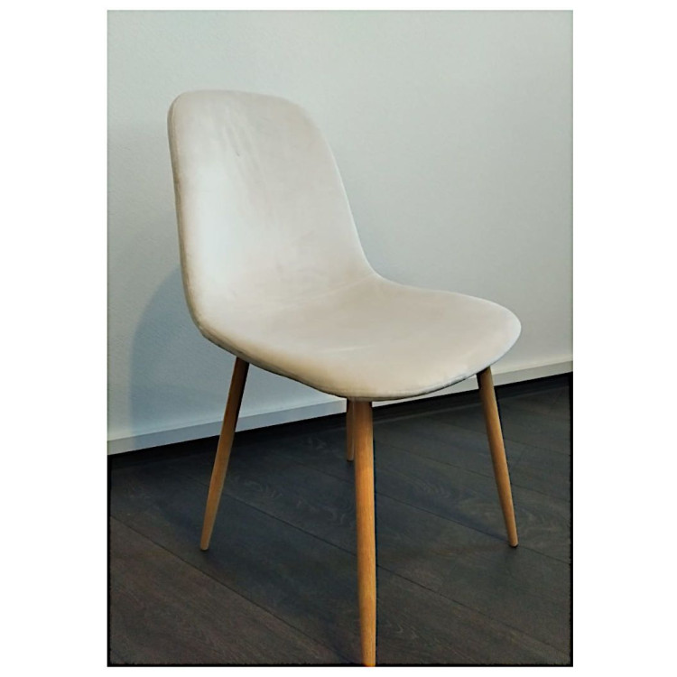 Стулья DC801 Стул мягкий, БЕЖЕВЫЙ велюр, каркас металл дерево