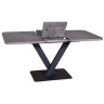 Стол CHESTER раздвижной  (120+40) камень темный, опоры черные