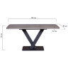 Стол CHESTER раздвижной  (120+40) камень темный, опоры черные