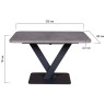Стол CHESTER раздвижной  (120+40) камень темный, опоры черные