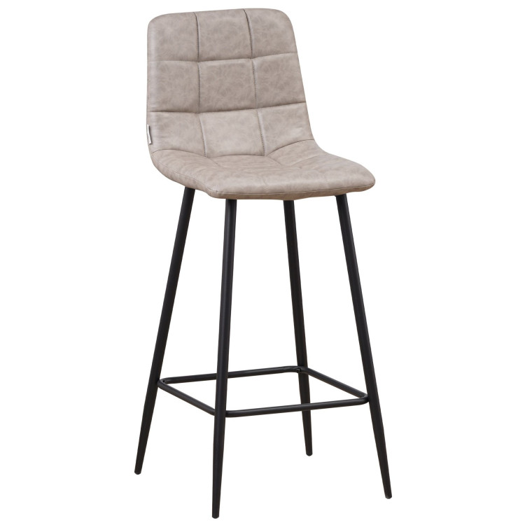 BRONX стул барный мягкий (BC809) КЭМЕЛ#18-27 экокожа, каркас металл черный