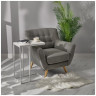 Столы Придиванный столик Loft 50x30см, белый мрамор с белыми ножками