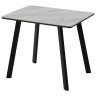 Кухонные столы Стол ТИК ТАК 90  PANDORA LIGHT, керамика / Черный каркас М-City
