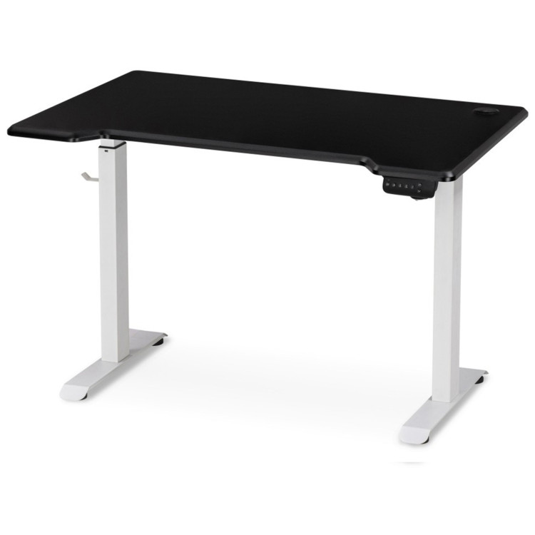 МАРКОС 140 компьютерный стол с подъемным механизмом, цвет черная шагрень / белый