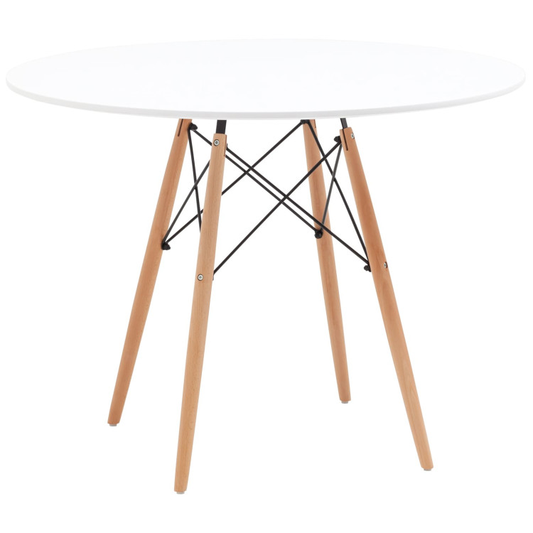 Обеденные (кухонные) столы EAMES DSW D100, белый, столешница МДФ, ножки метал, массив бука