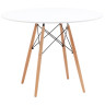 Обеденные (кухонные) столы EAMES DSW D100, белый, столешница МДФ, ножки метал, массив бука